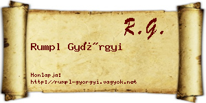 Rumpl Györgyi névjegykártya